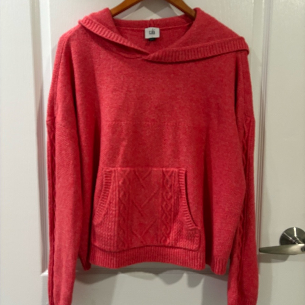 CAbi Women's Vibrant Red Hooded Sweater